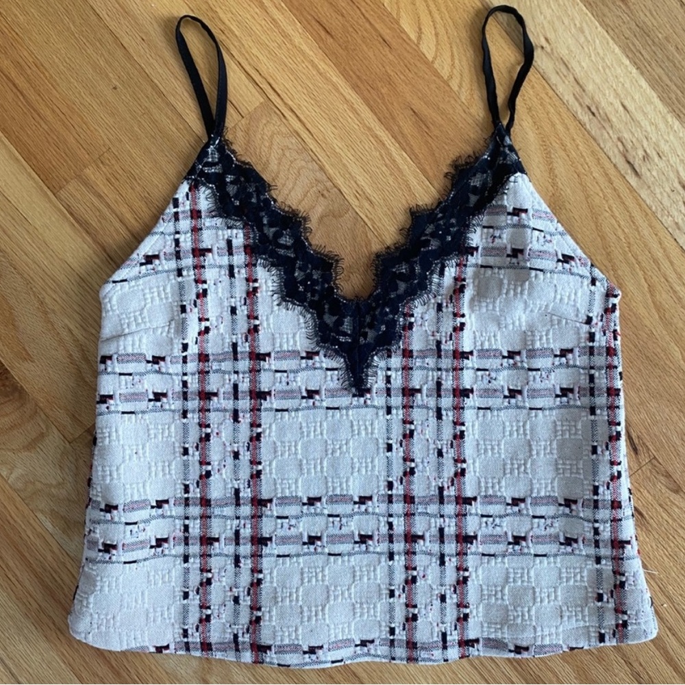 Zara plaid lace cami